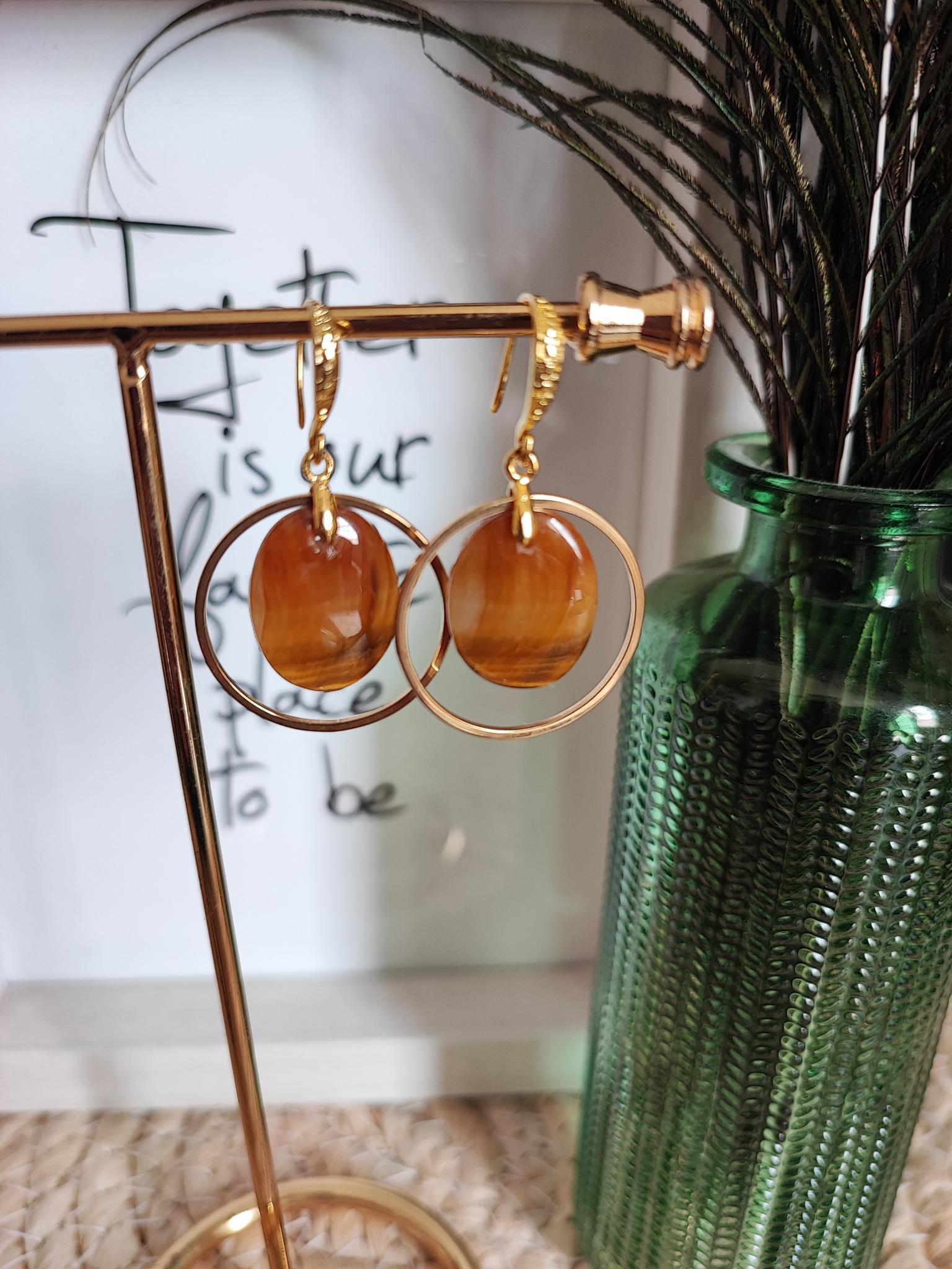 Boucles d'oreilles oeil de tigre
